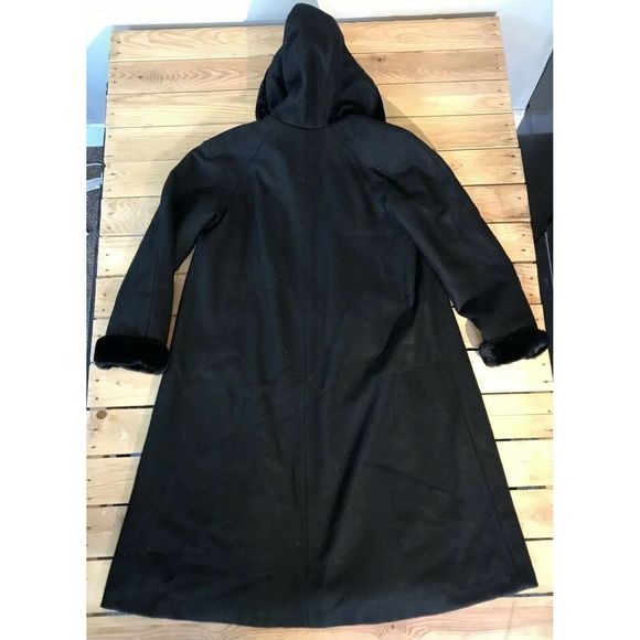 VTG Trilogi Collection Wool Over Coat Fur hood - Picture 2 of 7